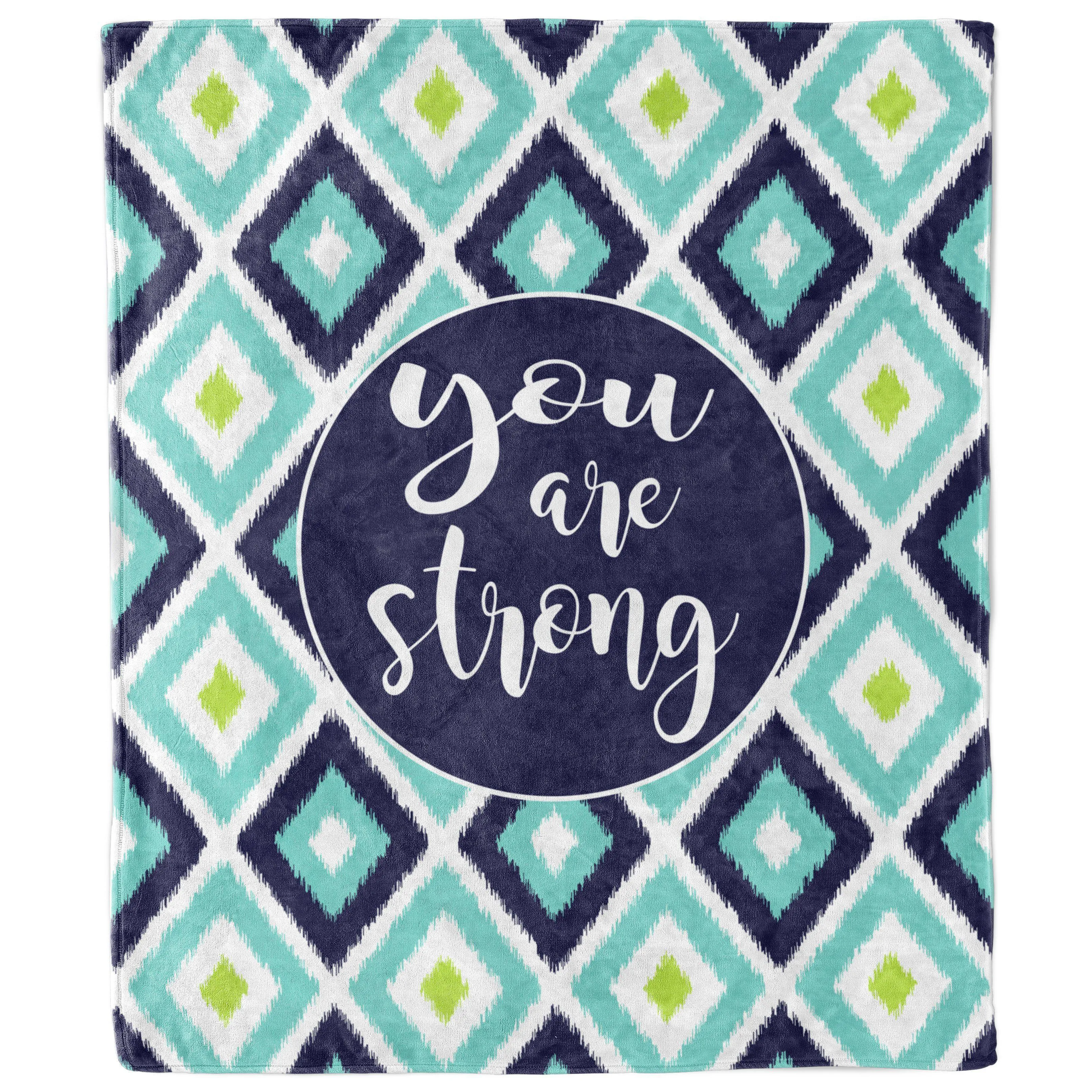 You Are Strong Ikat Blanket
