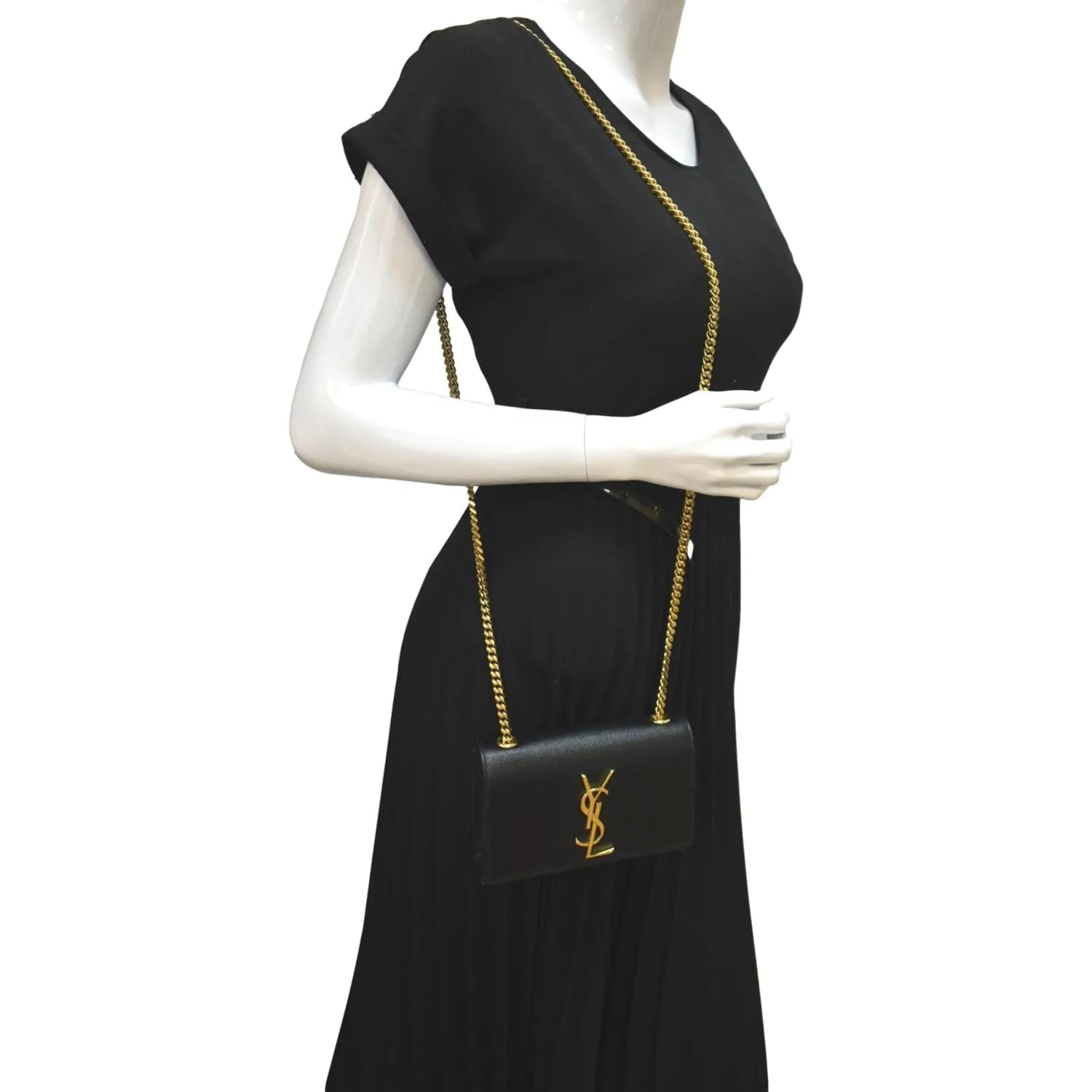 YVES SAINT LAURENT Kate Leather Shoulder Bag Black