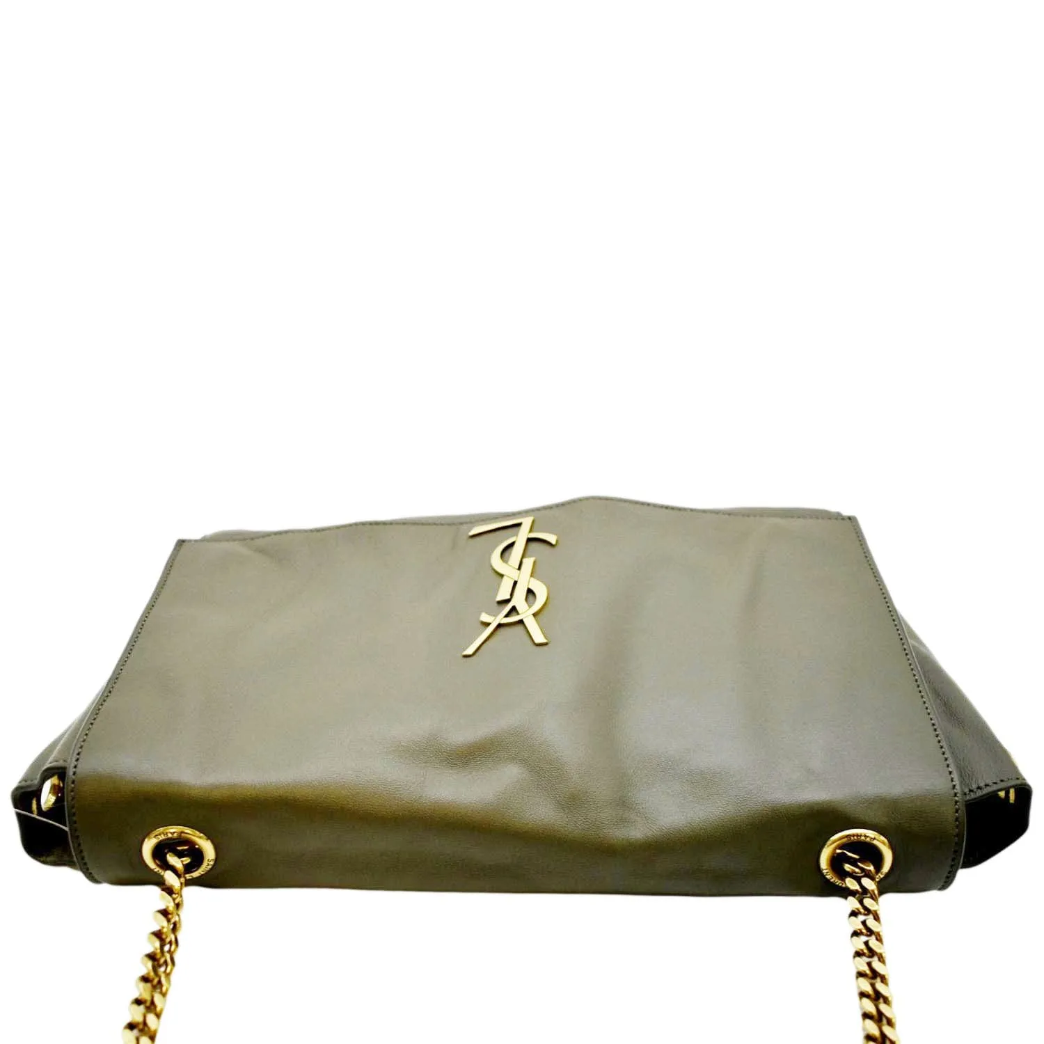 YVES SAINT LAURENT Kate Reversible Leather Crossbody Bag Green