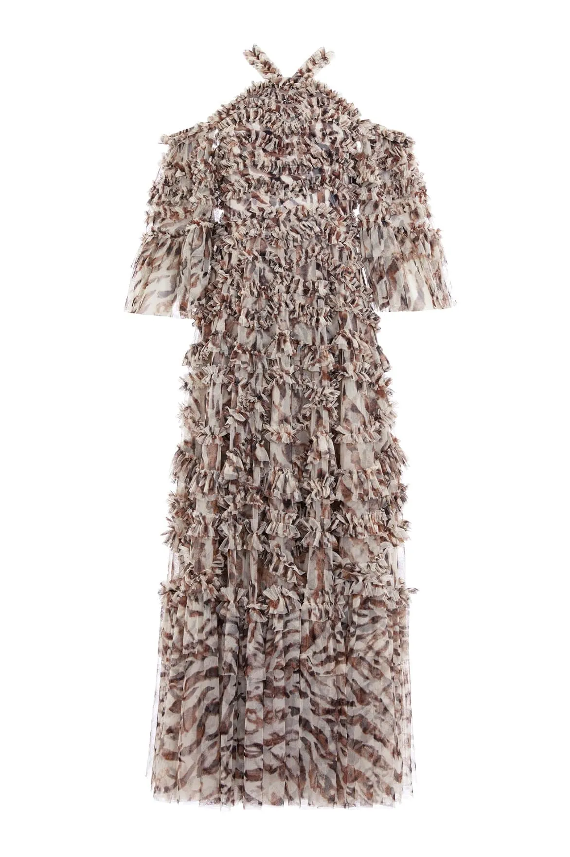 Zebra Bronte Off-Shoulder Gown