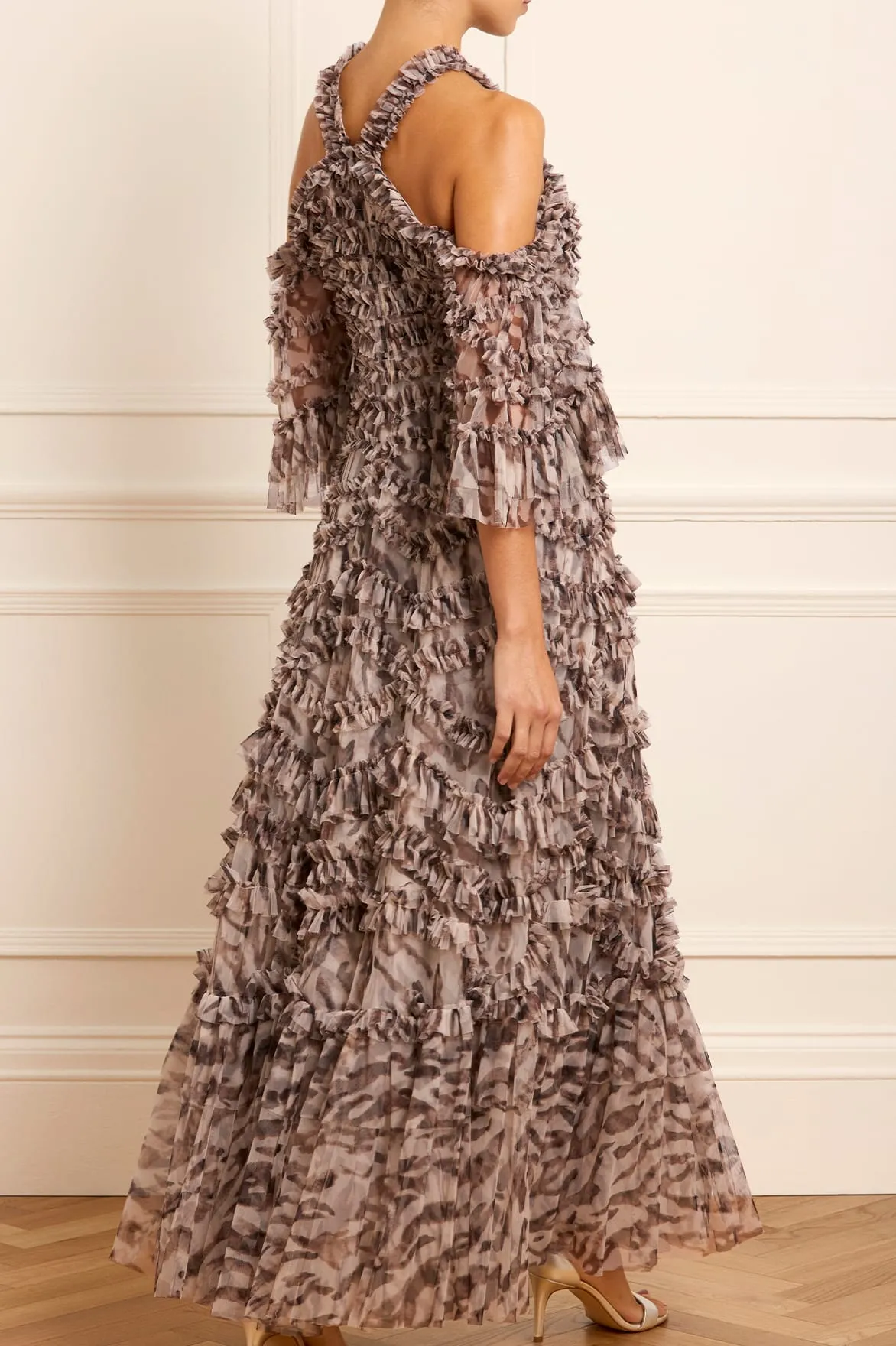 Zebra Bronte Off-Shoulder Gown