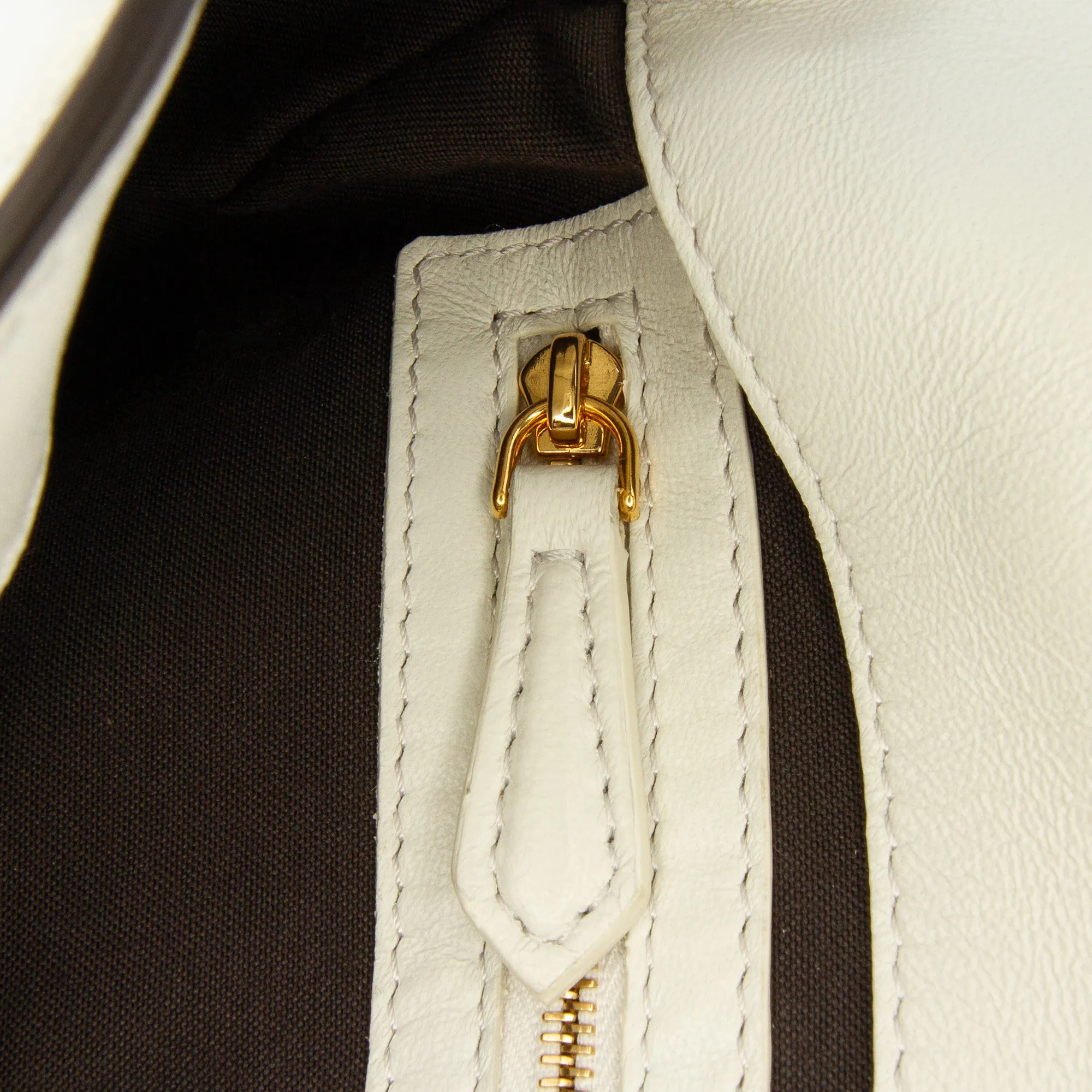 Zucca Embossed Leather Baguette Satchel