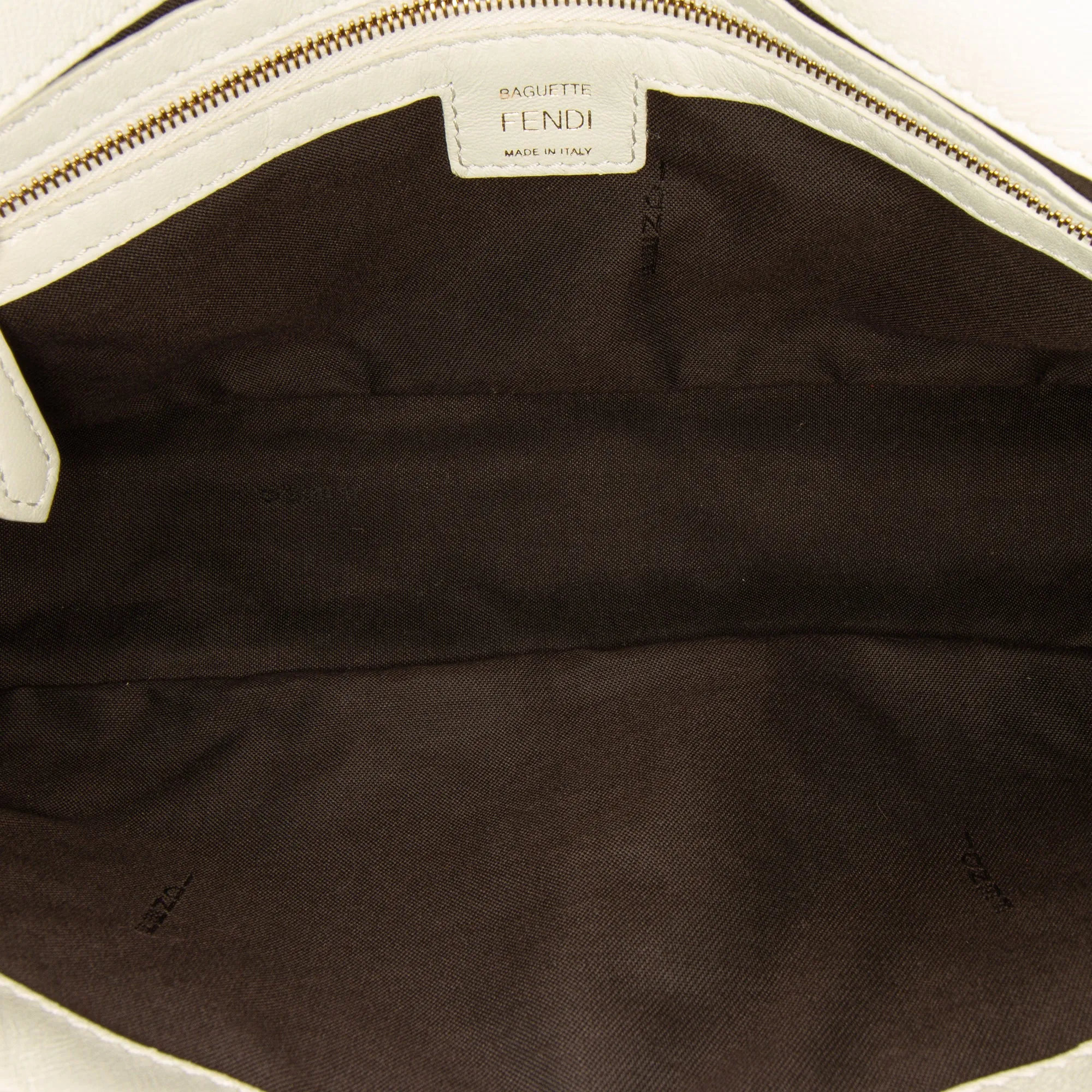 Zucca Embossed Leather Baguette Satchel